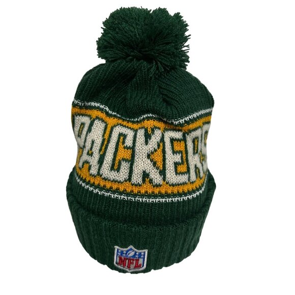 Green Bay Packers New Era NFL Knit Beanie With Removable Pom Football Athleisure - Picture 6 of 7